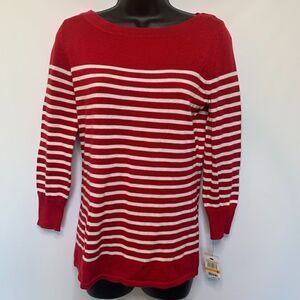 Rafaella Stretch Double Weave Striped Sweater